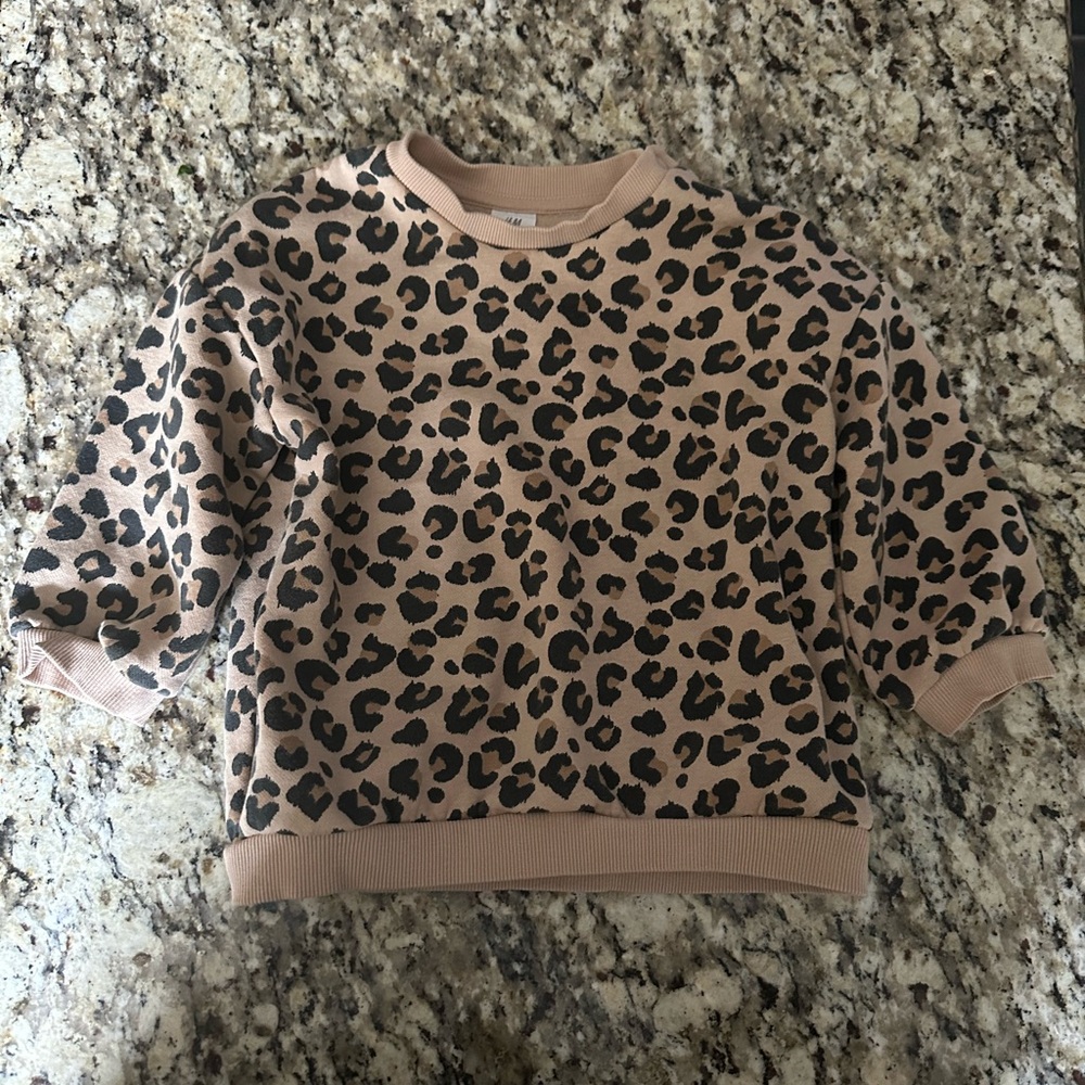H&M Tan and Black Leopard Kids Sweatshirt